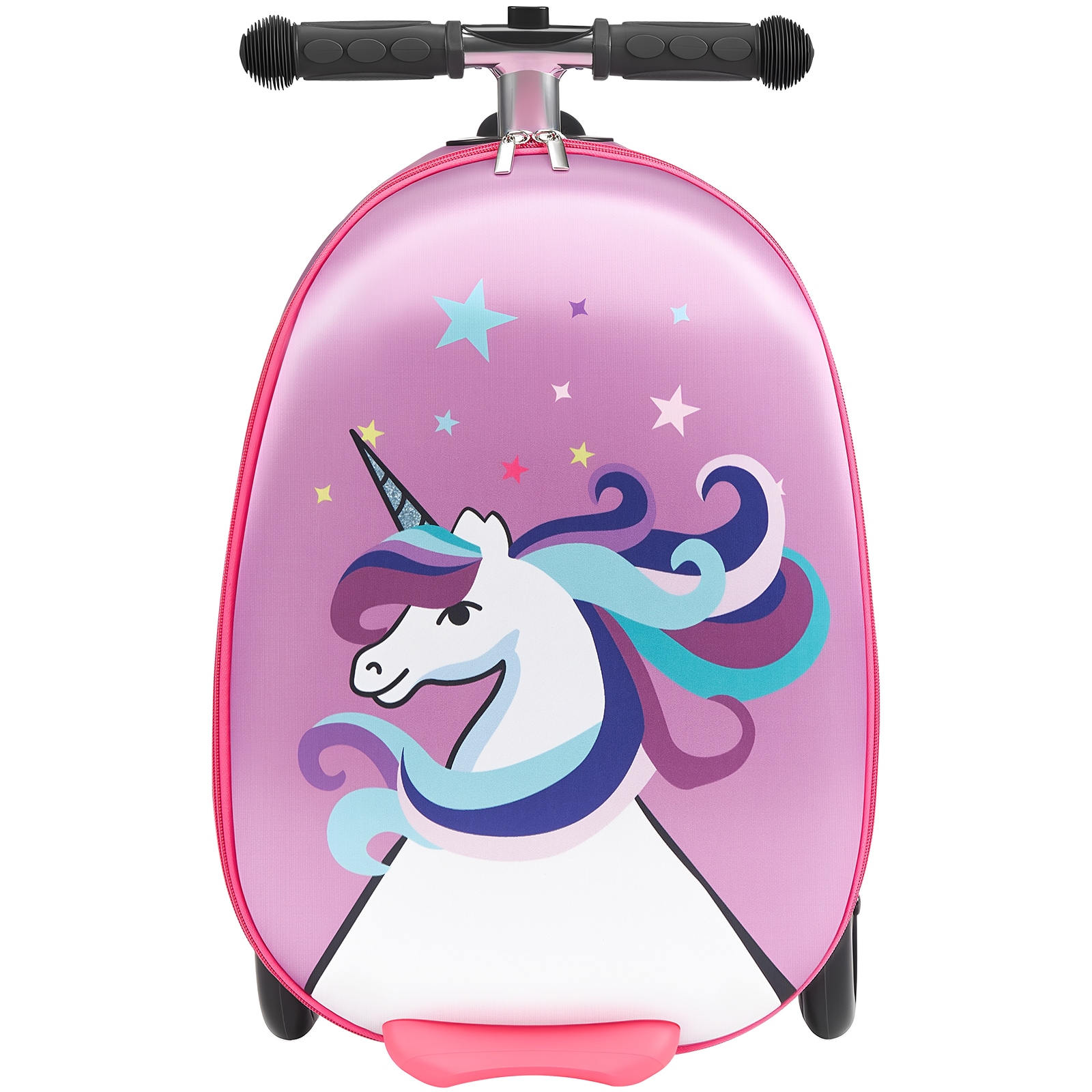 Kids Scooter Luggage Ride-on Suitcase With Flash Wheels Purple_voghion.com